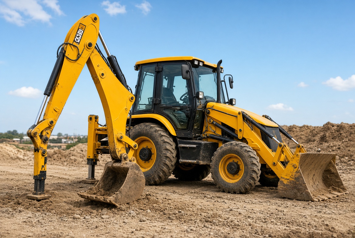 Lucrări cu buldoexcavator